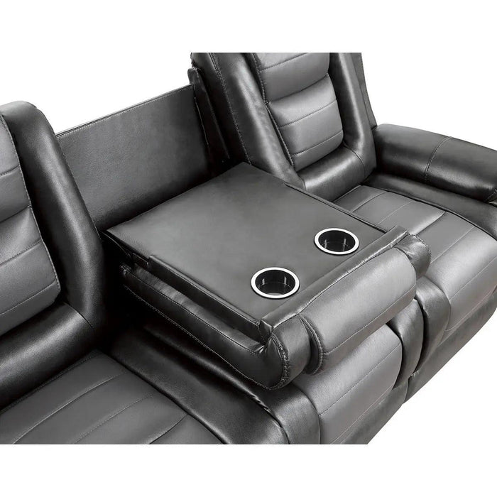 Briscoe Double Reclining Sofa With Drop-Down Cup Holders | Homelegance