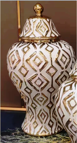 White and Gold Vase/Ceramic seet of 3