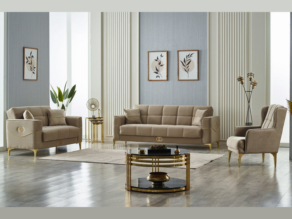 Clara 77" Wide Square Arm Convertible Loveseat