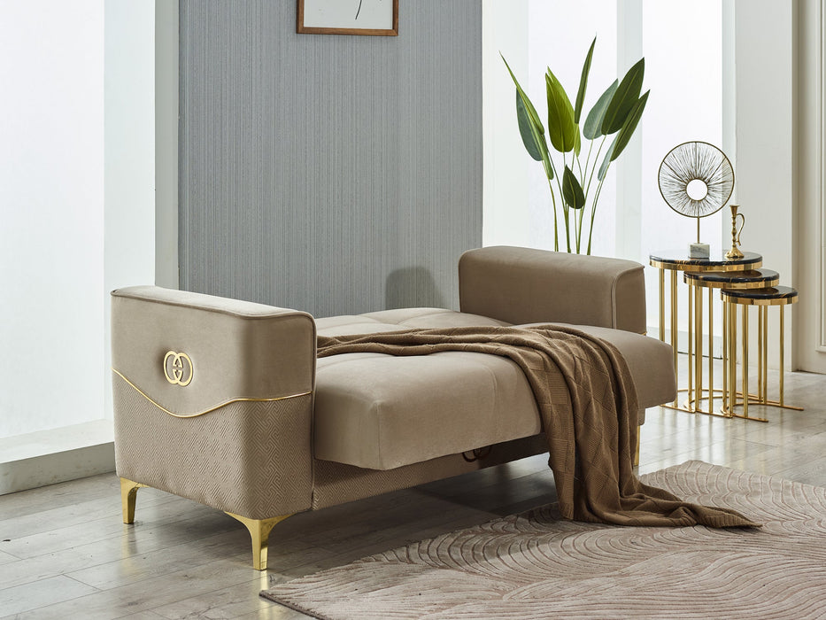 Clara 77" Wide Square Arm Convertible Loveseat