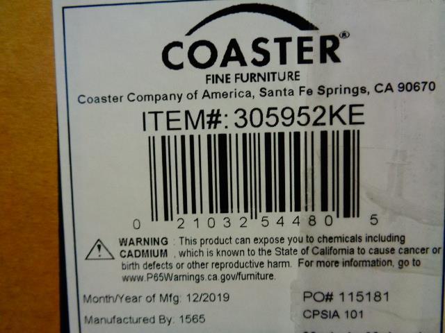 Fairfield Eastern King & Queen Upholstered Panel Bed Beige & Grey