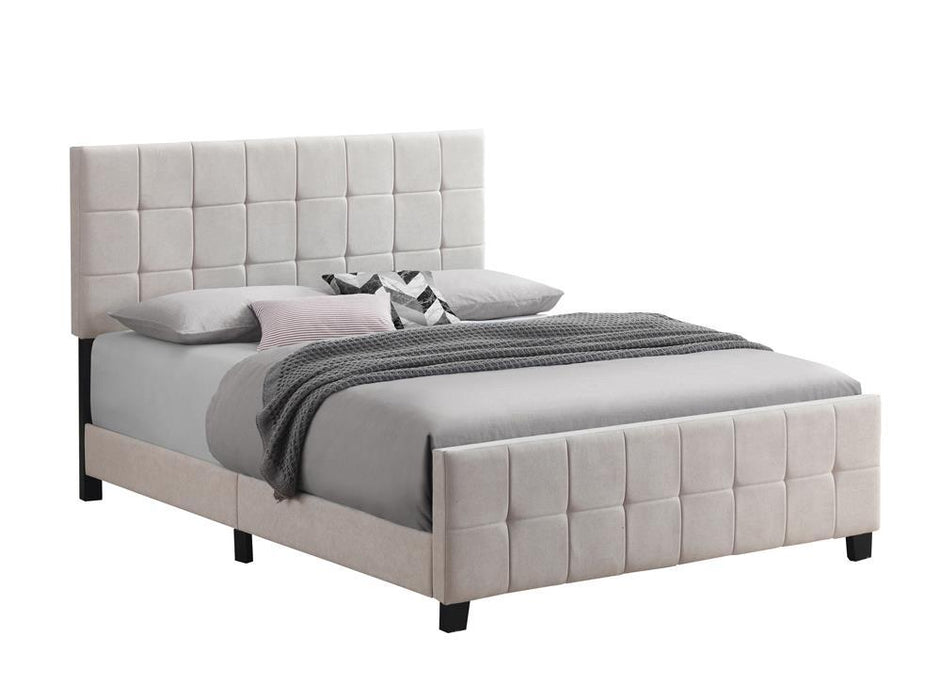 Fairfield Eastern King & Queen Upholstered Panel Bed Beige & Grey