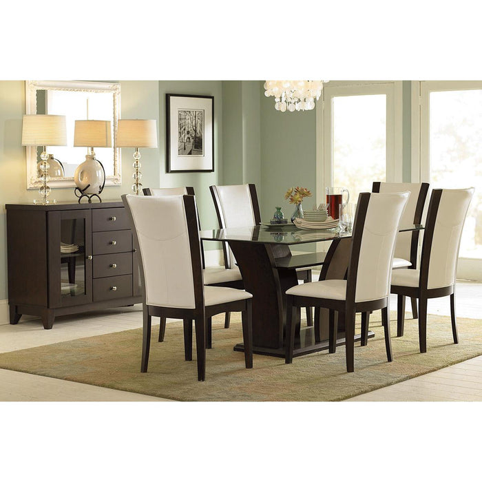 Daisy Rectangular Glass Top Dining Room Set In Espresso | Homelegance