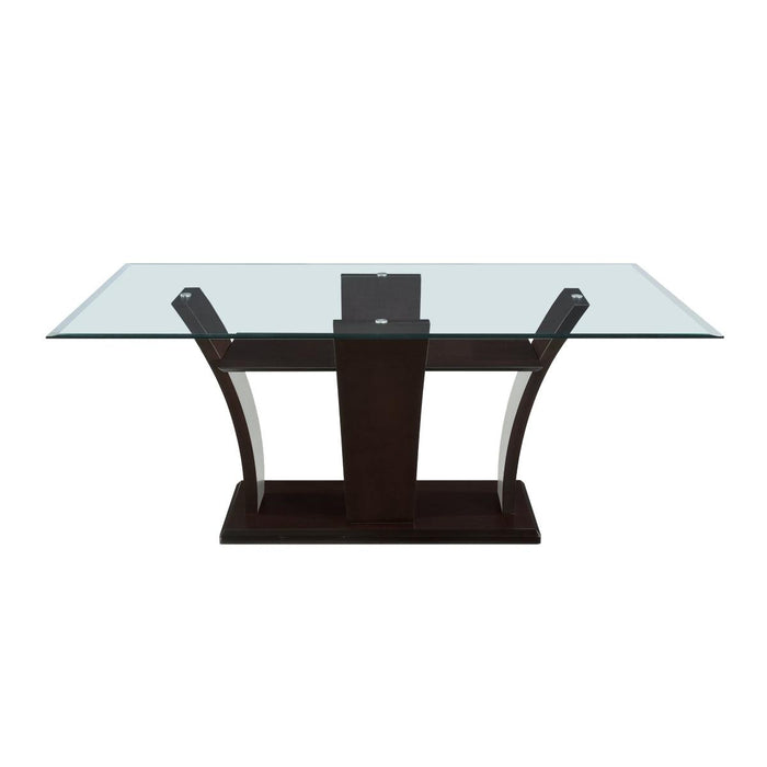 Daisy Rectangular Glass Top Dining Room Set In Espresso | Homelegance