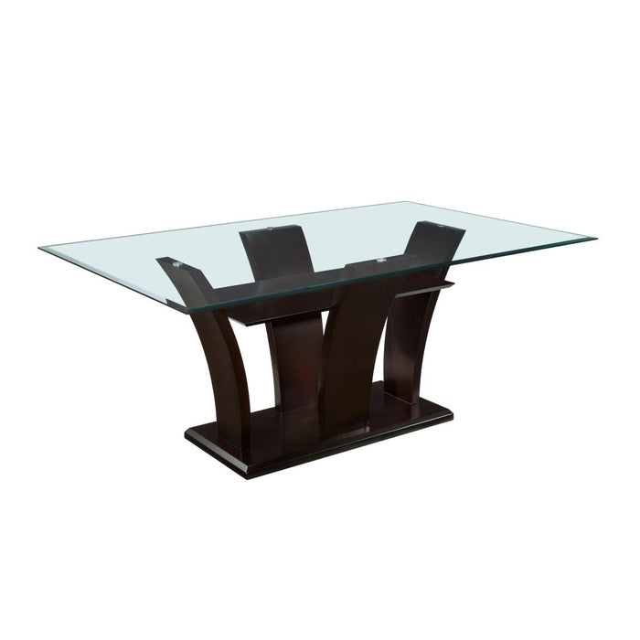 Daisy Rectangular Glass Top Dining Room Set In Espresso | Homelegance