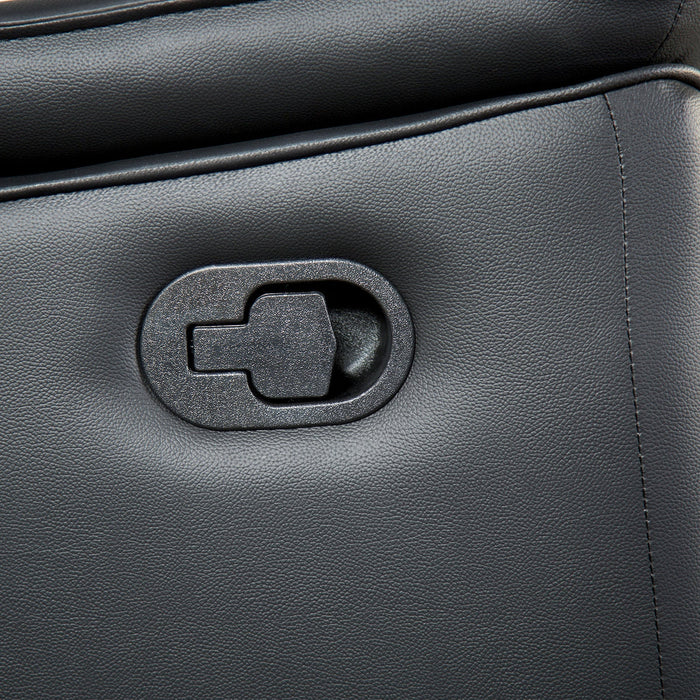 Bienne Black Sofa Manual Recliner