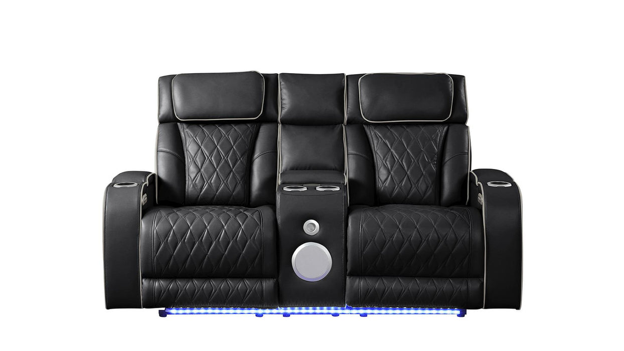 Fortuner Reclining Living Room Set In Leather
