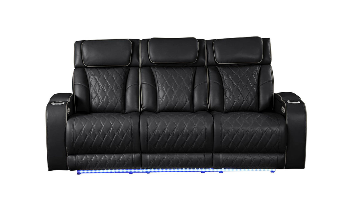 Fortuner Reclining Living Room Set In Leather