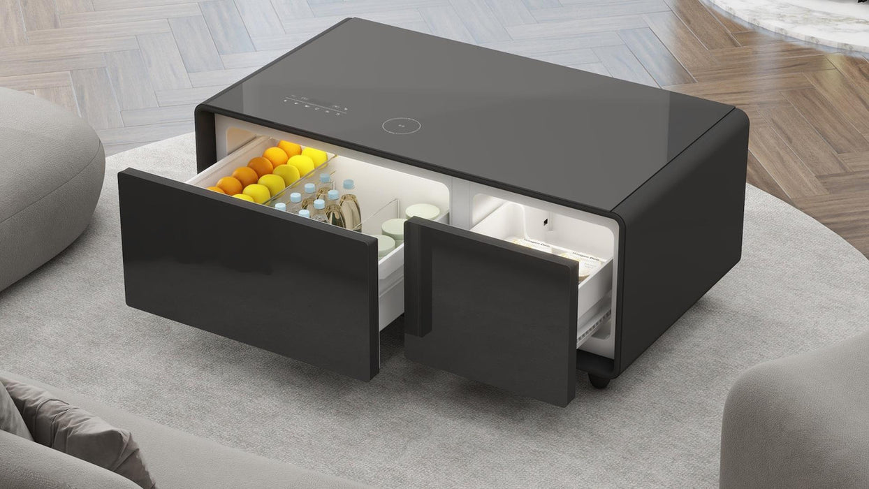 Party Time Modern Smart Coffee Table with Built-in Fridge