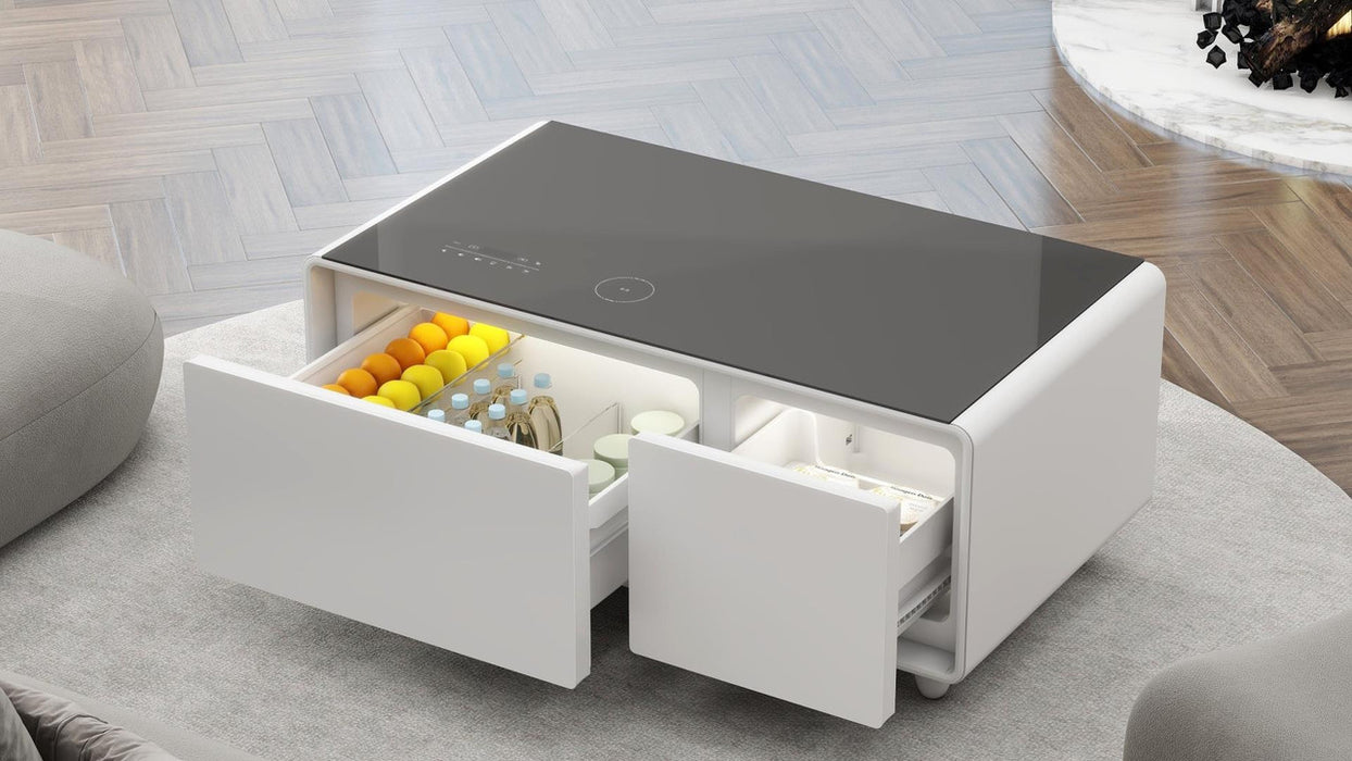 Party Time Modern Smart Coffee Table with Built-in Fridge