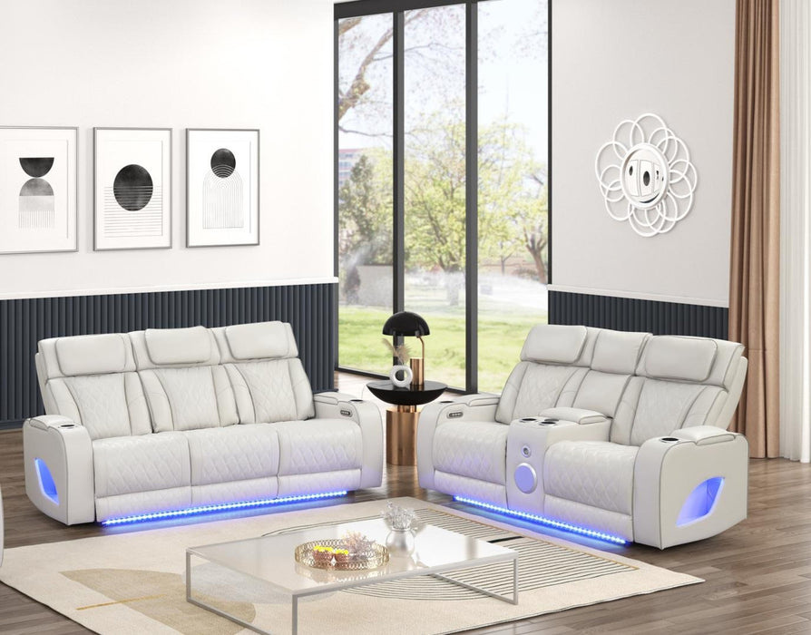 Fortuner Reclining Living Room Set In Leather