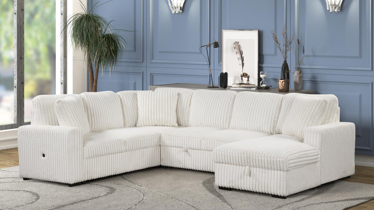 Grande Contemporary Sectional with Chaise in Fabric