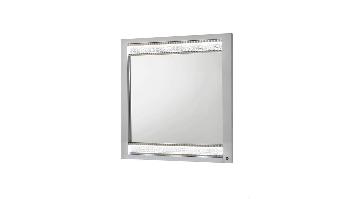 Glam Wood Mirror in White