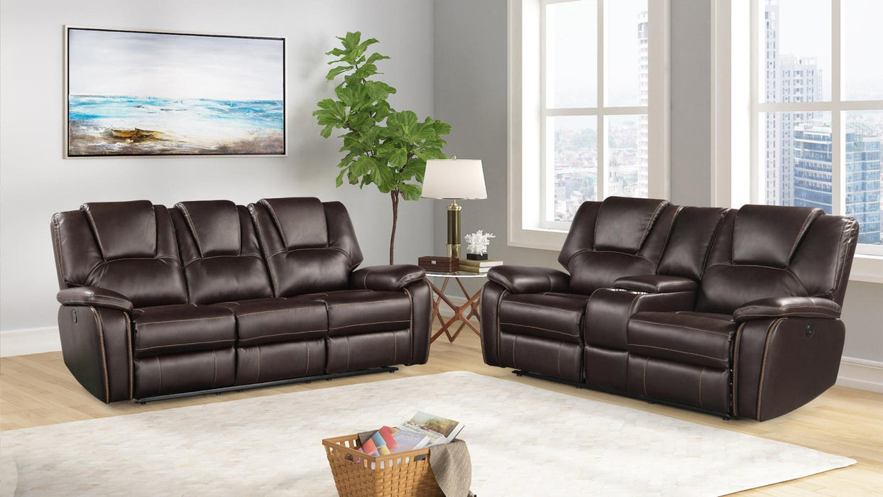 Hong Kong Power Reclining Living Room Set In Faux Leather