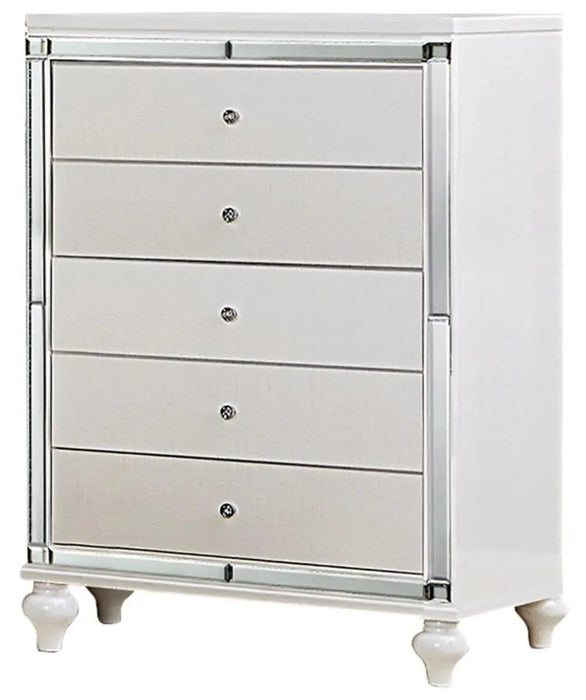 Alonza 5 Drawer Chest In White 1845-9 | Homelegance