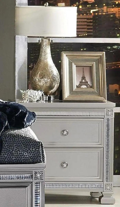 Bevelle 2 Drawer Nightstand In Silver 1958-4 | Homelegance