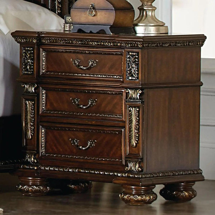 Catalonia 3 Drawer Nightstand In Cherry 1824-4 | Homelegance