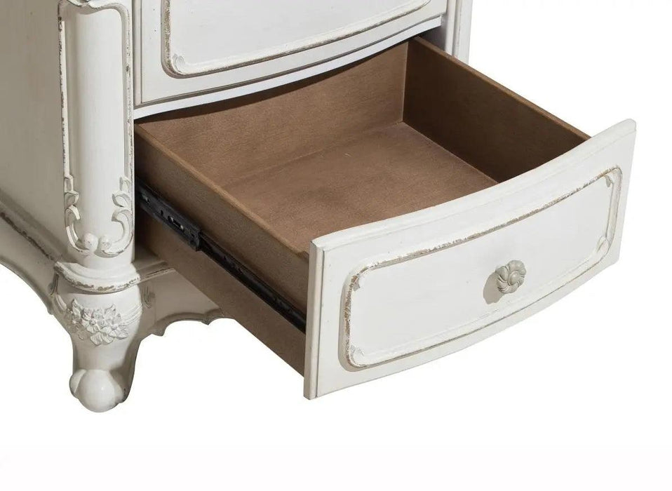 Cinderella Night Stand In Antique White With Grey Rub-Through 1386Nw-4 | Homelegance