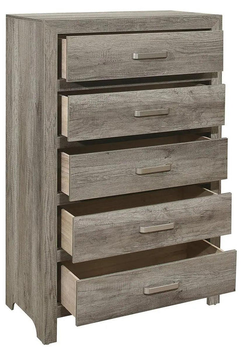 Mandan 5 Drawer Chest In Weathered Gray 1910Gy-9 | Homelegance