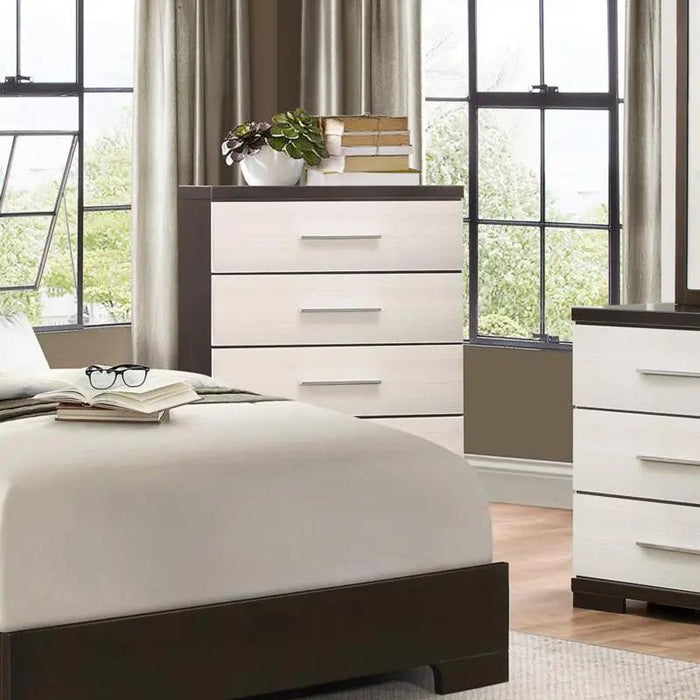 Pell 5 Drawer Chest In Espresso And White 1967W-9 | Homelegance