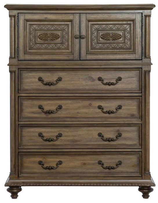 Rachelle 4 Drawer Chest In Weathered Pecan 1693-9 | Homelegance