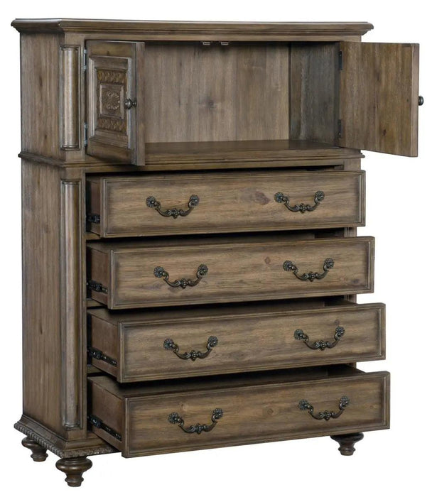 Rachelle 4 Drawer Chest In Weathered Pecan 1693-9 | Homelegance