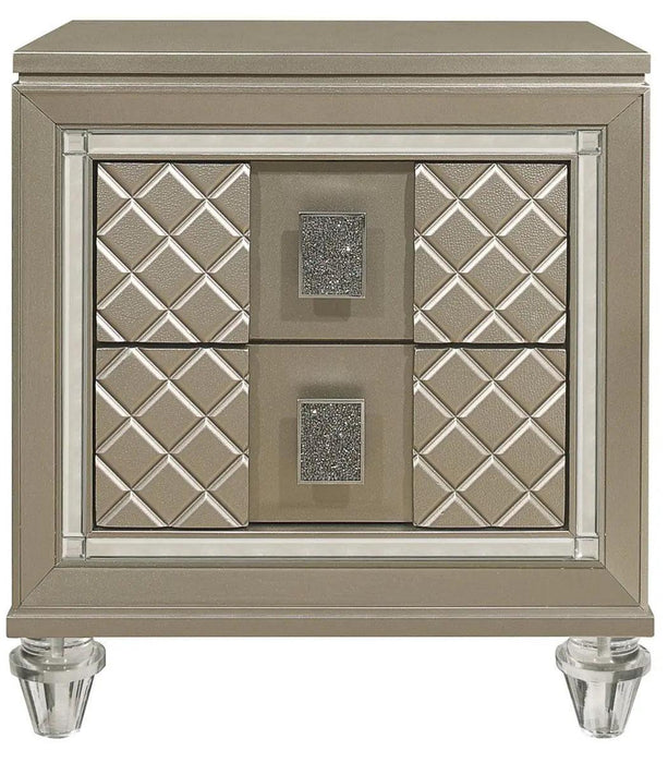 Youth Loudon 2 Drawer Nightstand In Champagne Metallic B1515-4 | Homelegance