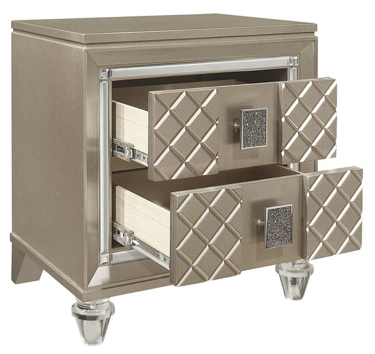 Youth Loudon 2 Drawer Nightstand In Champagne Metallic B1515-4 | Homelegance