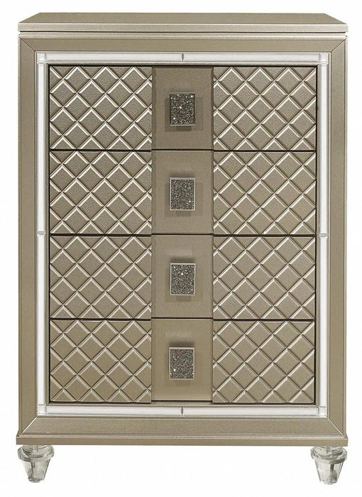 Youth Loudon 4 Drawer Chest In Champagne Metallic B1515-9 | Homelegance