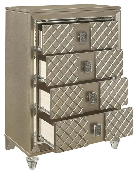 Youth Loudon 4 Drawer Chest In Champagne Metallic B1515-9 | Homelegance