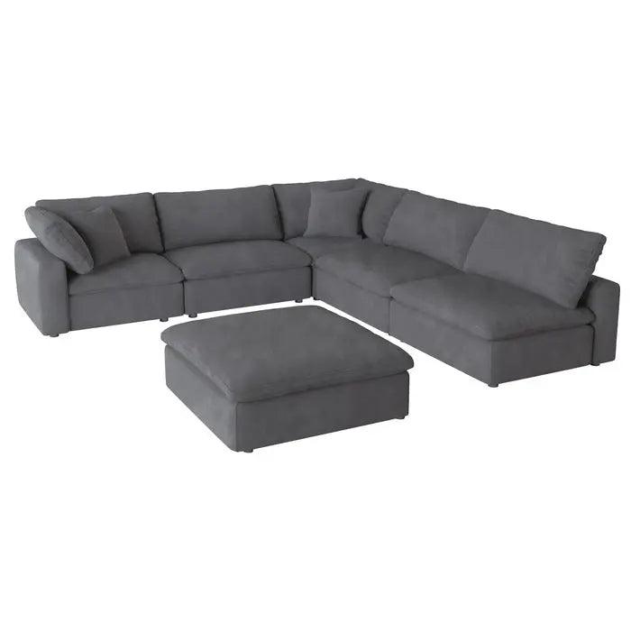 Guthrie 6-Piece Modular Sectional With Ottoman In Gray 9546Gy*6Ot | Homelegance