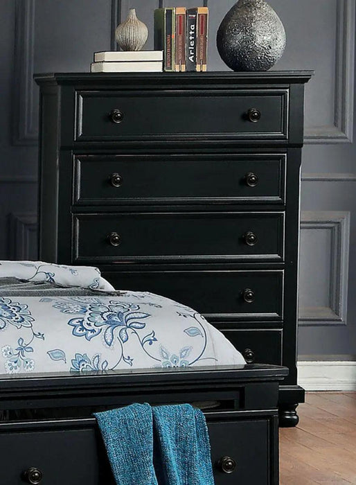 Laurelin 5 Drawer Chest In Black 1714Bk-9 | Homelegance
