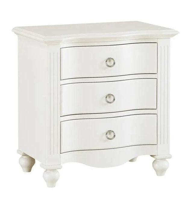 Meghan 3 Drawer Nightstand In White 2058Wh-4 | Homelegance
