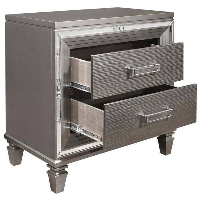 Tamsin Nightstand In Silver Grey Metallic 1616-4 | Homelegance