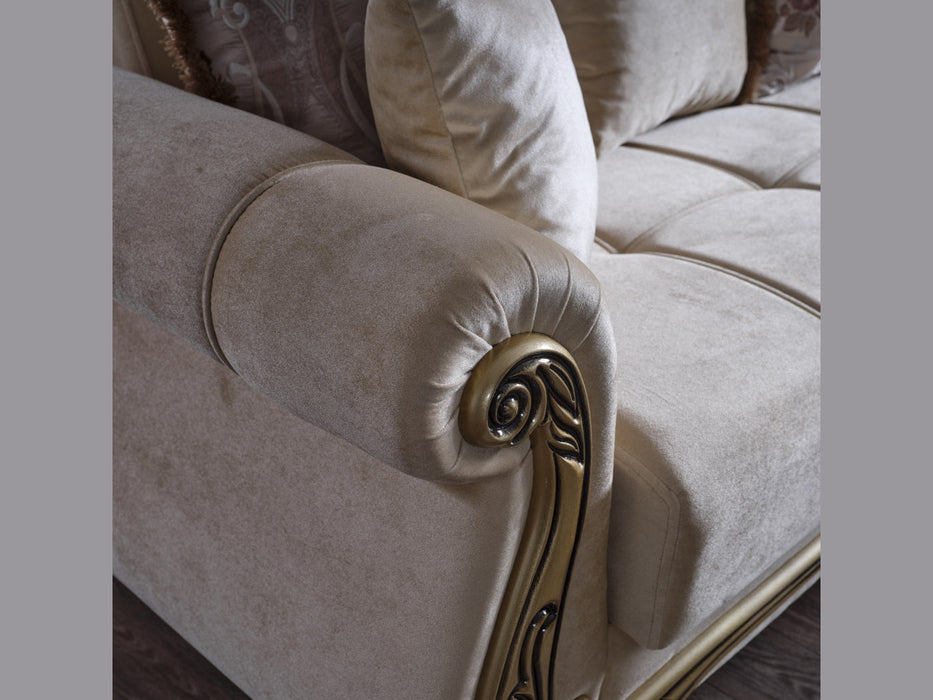 Karizma 64" Wide Rolled Arm Convertible Loveseat