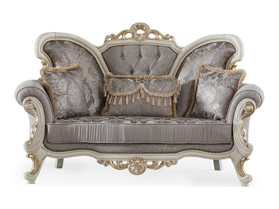 Kelebek 77" Wide Rolled Arm Traditional Loveseat