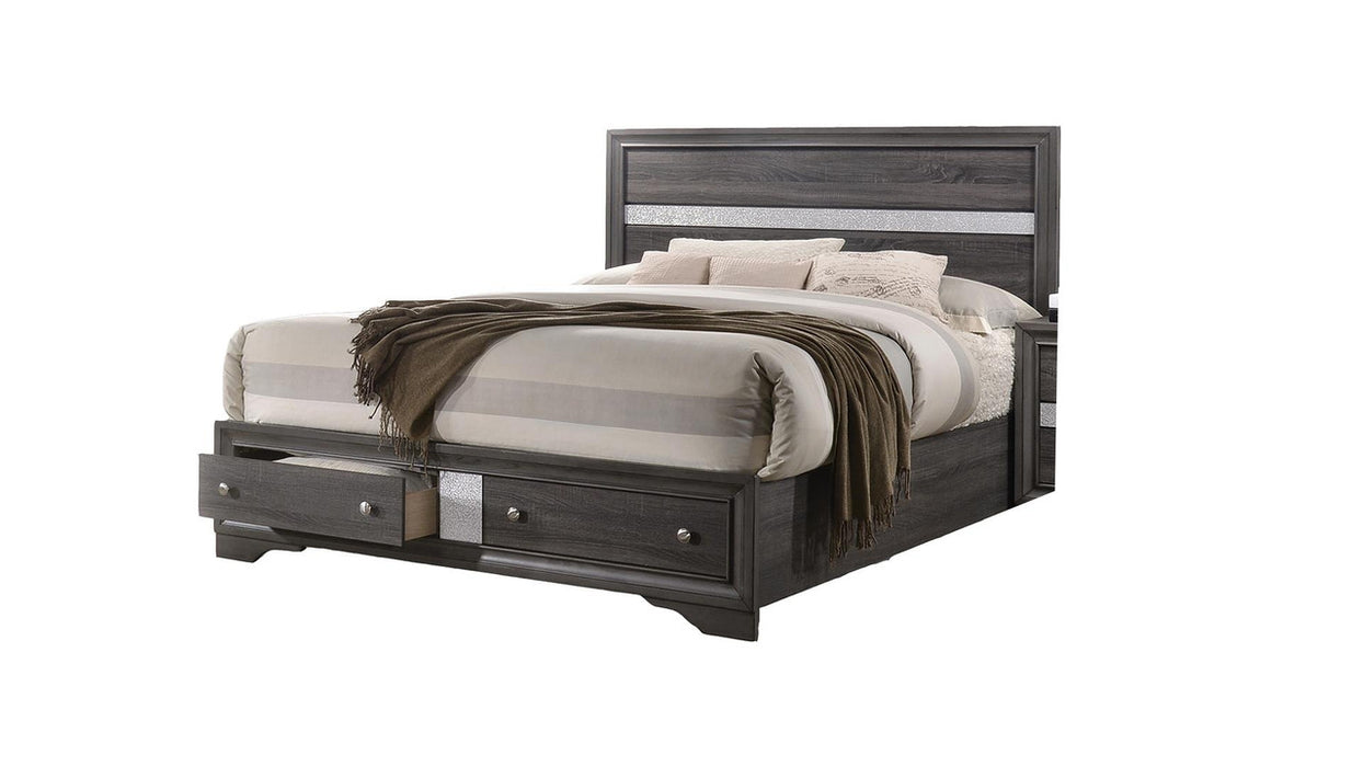 Matrix Wood Veneer Storage Bed