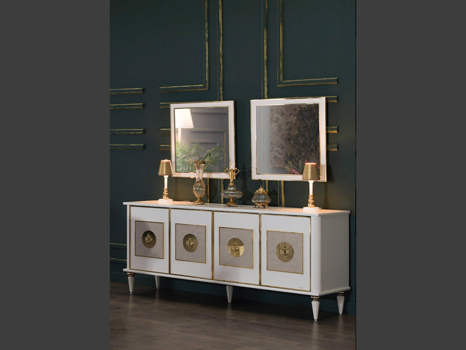 Mistral Buffet (Opak White/ Leather Mistral) 8 Pieces