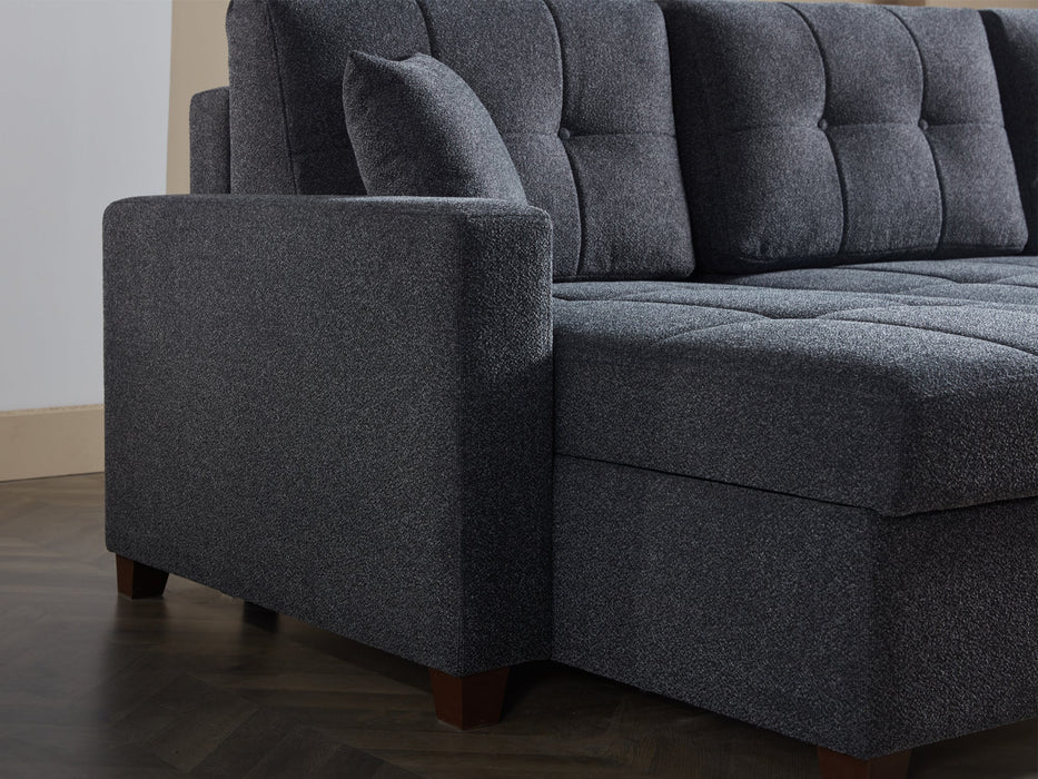 Mocca 101" Wide Convertible Sleeper Sectional