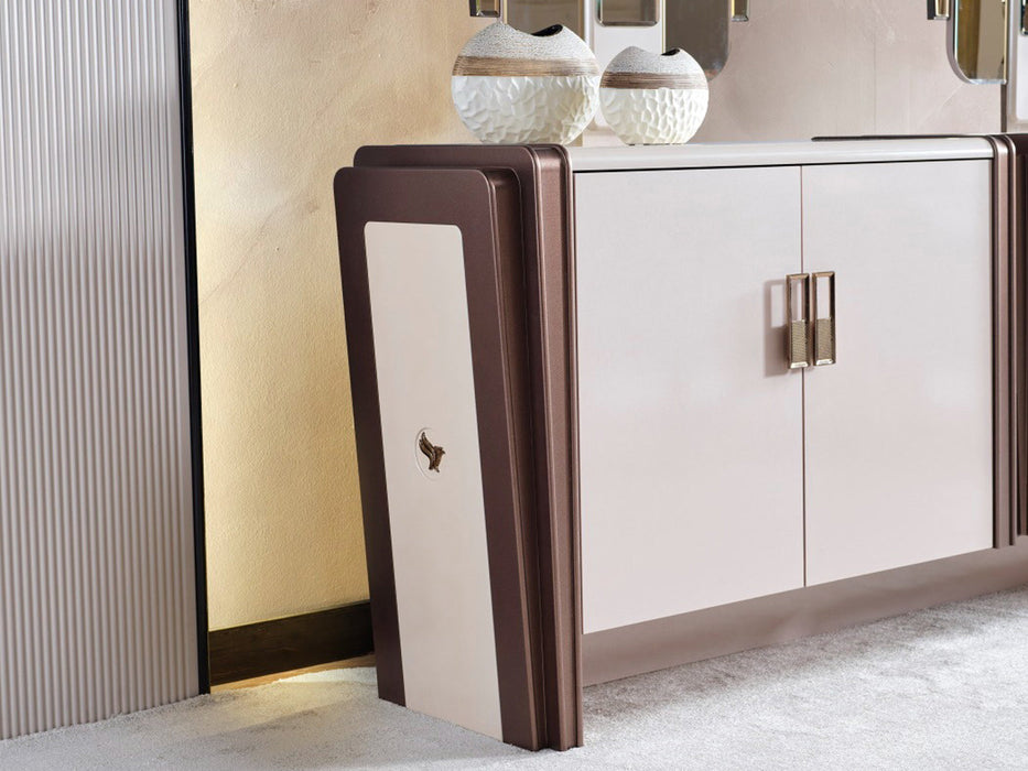 Nirvana Kanss 92" Wide 4 Door Buffet With Mirror