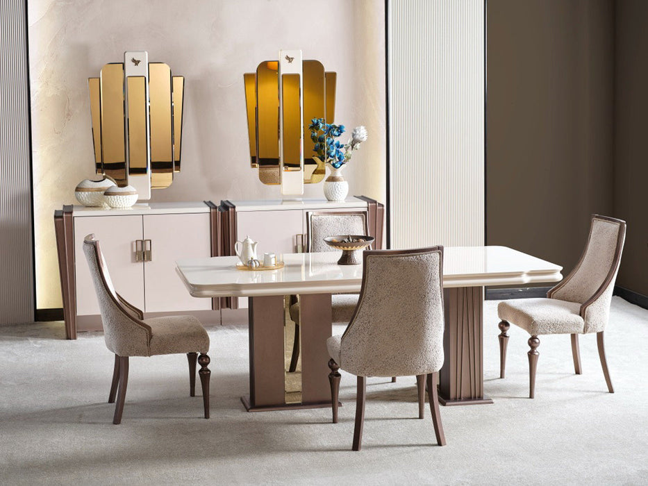 Nirvana Kanss 92" Wide 4 Door Buffet With Mirror