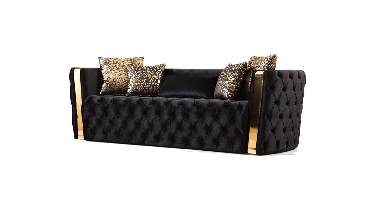 Naomi Tufted Velvet Stationary Sofa