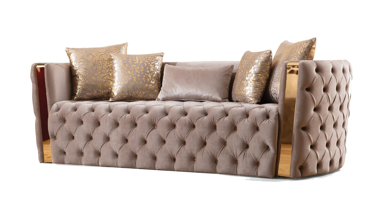 Naomi Tufted Velvet Stationary Sofa