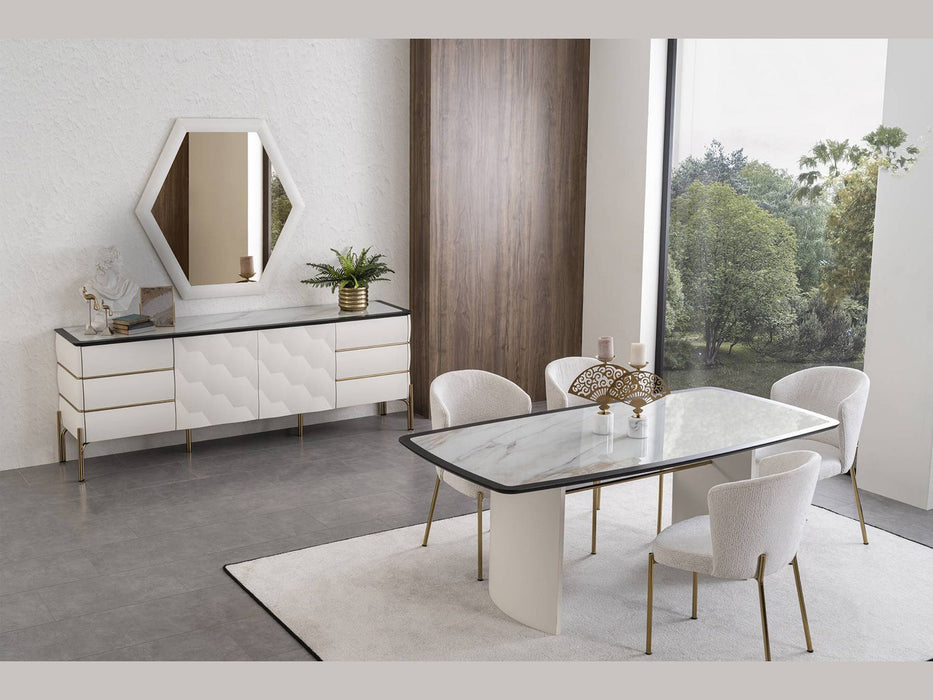 Nirvana 91" Wide 4 Door Buffet with Mirror