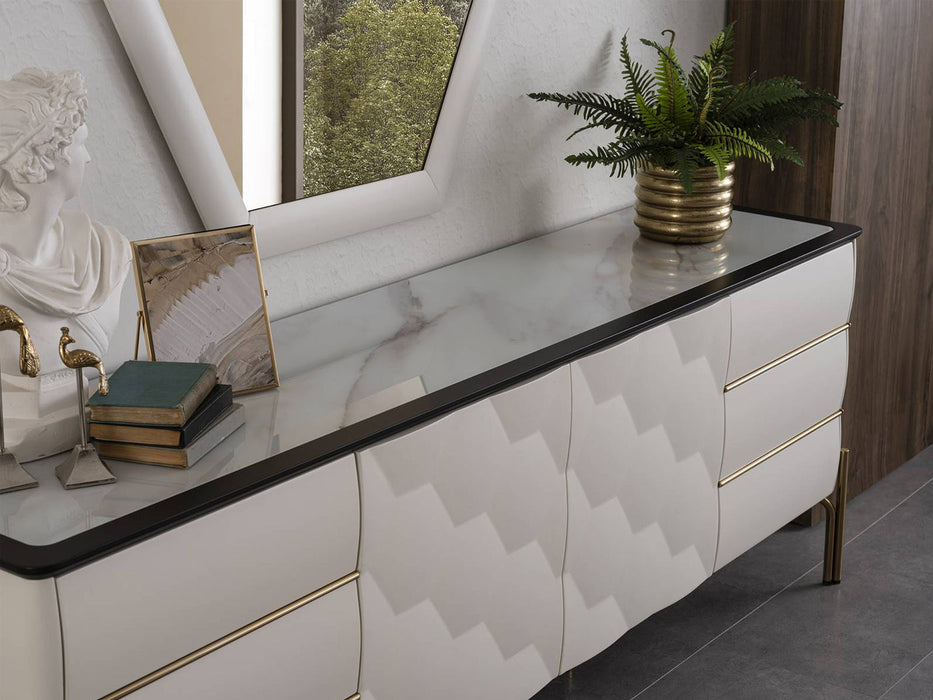 Nirvana 91" Wide 4 Door Buffet with Mirror