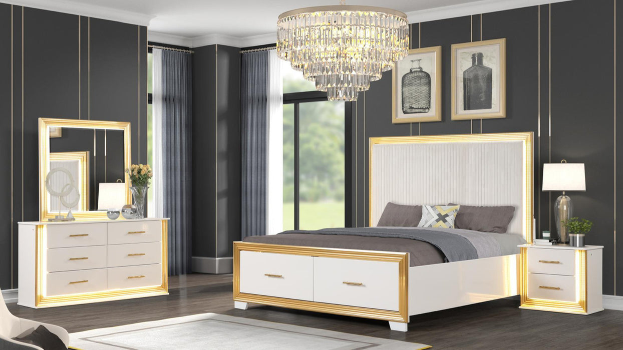 Obsession Bedroom Set Collection In Milky White