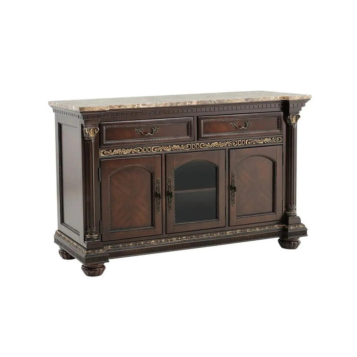 Server With Faux Marble Top In Brown Russian Hill 1808-40 | Homelegance
