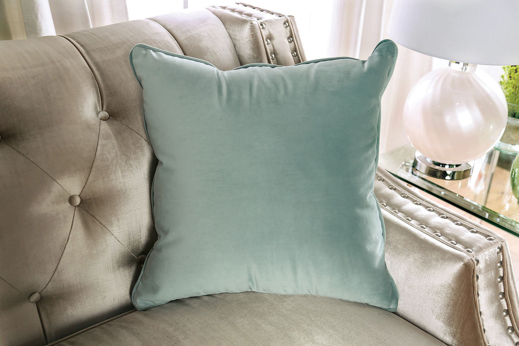 Elicia Champagne/Turquoise Sofa