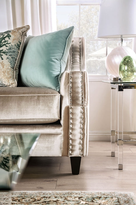 Elicia Champagne/Turquoise Sofa