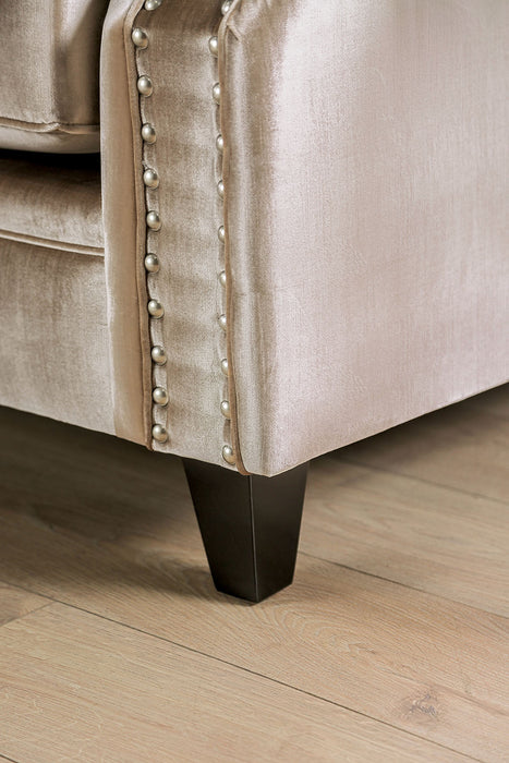 Elicia Champagne/Turquoise Sofa